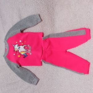 Diva baby girl clothes love unicorns pink set 3 pcs 12 months NWT